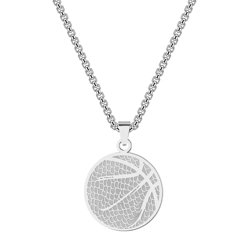 2023 Western Hot Design Stainless Steel Pendant Necklace Basketball Pendant Necklace Men Women Sports Jewelry