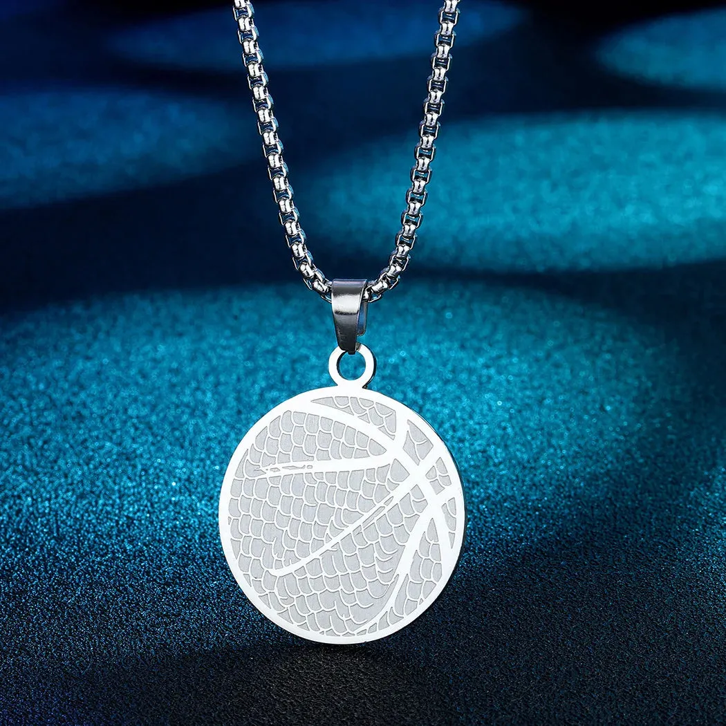 2023 Western Hot Design Stainless Steel Pendant Necklace Basketball Pendant Necklace Men Women Sports Jewelry