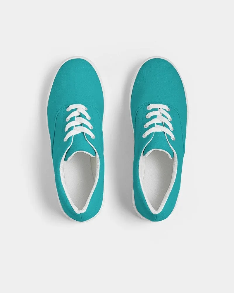Bright Green Cyan Men's Canvas Sneakers | Men's | Bright Pure Green Cyan | C100M0Y38K0