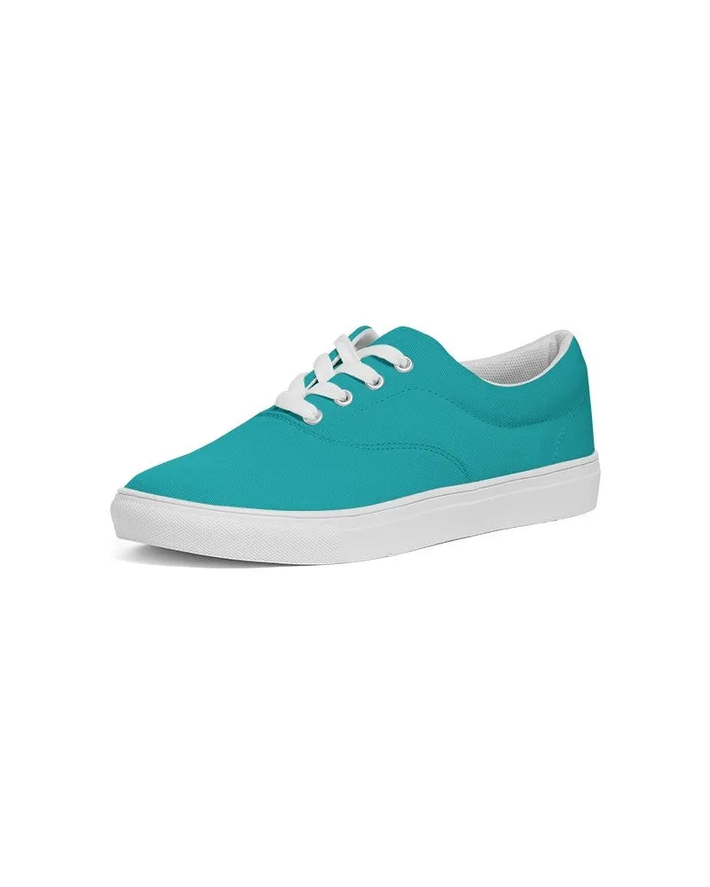 Bright Green Cyan Men's Canvas Sneakers | Men's | Bright Pure Green Cyan | C100M0Y38K0