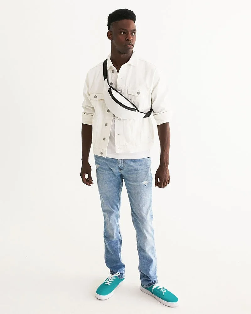 Bright Green Cyan Men's Canvas Sneakers | Men's | Bright Pure Green Cyan | C100M0Y38K0