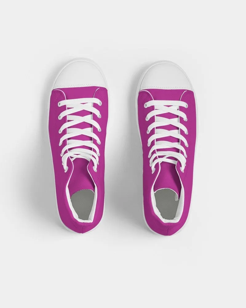 Bright Magenta Purple Men's High-top Canvas Sneakers | Men's | Bright Pure Magenta Purple | C25M100Y0K0