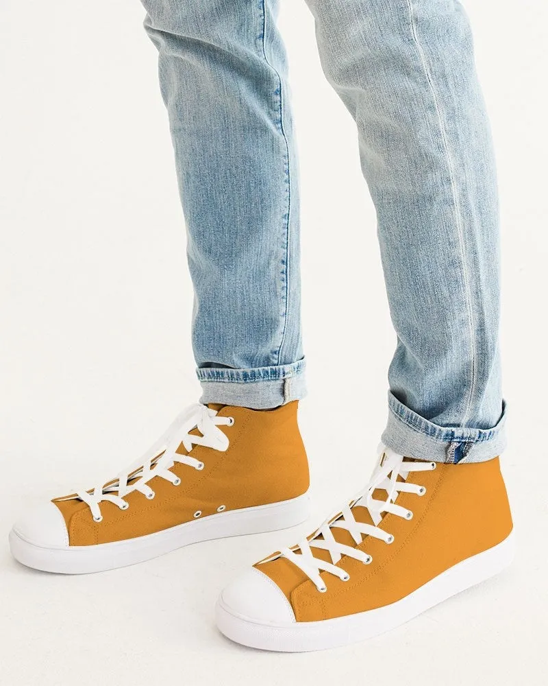 Bright Orange Men's High-top Canvas Sneakers | Men's | Bright Pure Orange | C0M50Y100K0