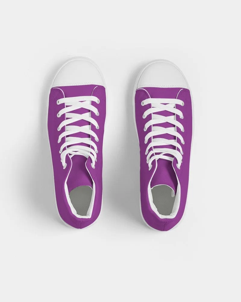 Bright Purple Men's High-top Canvas Sneakers | Men's | Bright Pure Purple | C50M100Y0K0