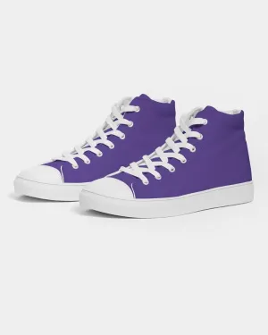 Bright Violet Men's High-top Canvas Sneakers | Men's | Bright Pure Violet | C88M100Y0K0