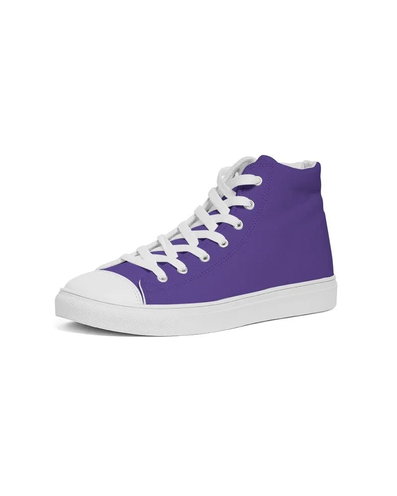 Bright Violet Men's High-top Canvas Sneakers | Men's | Bright Pure Violet | C88M100Y0K0