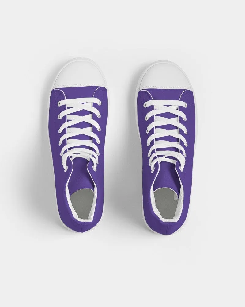 Bright Violet Women's High-top Canvas Sneakers | Women's | Bright Pure Violet | C88M100Y0K0