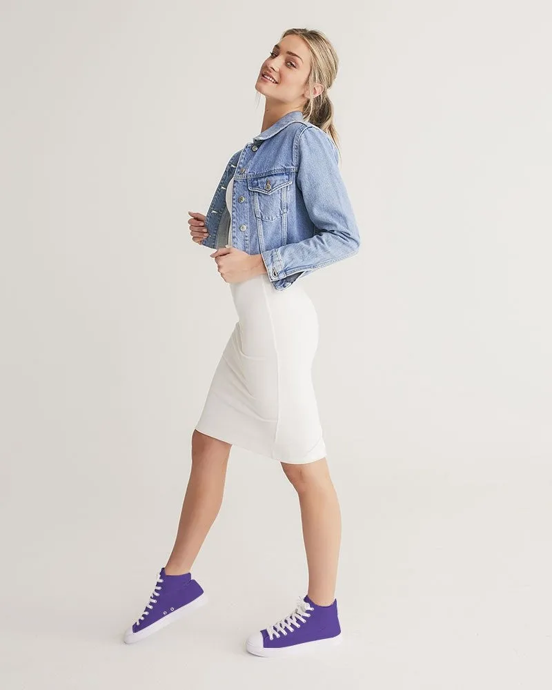 Bright Violet Women's High-top Canvas Sneakers | Women's | Bright Pure Violet | C88M100Y0K0