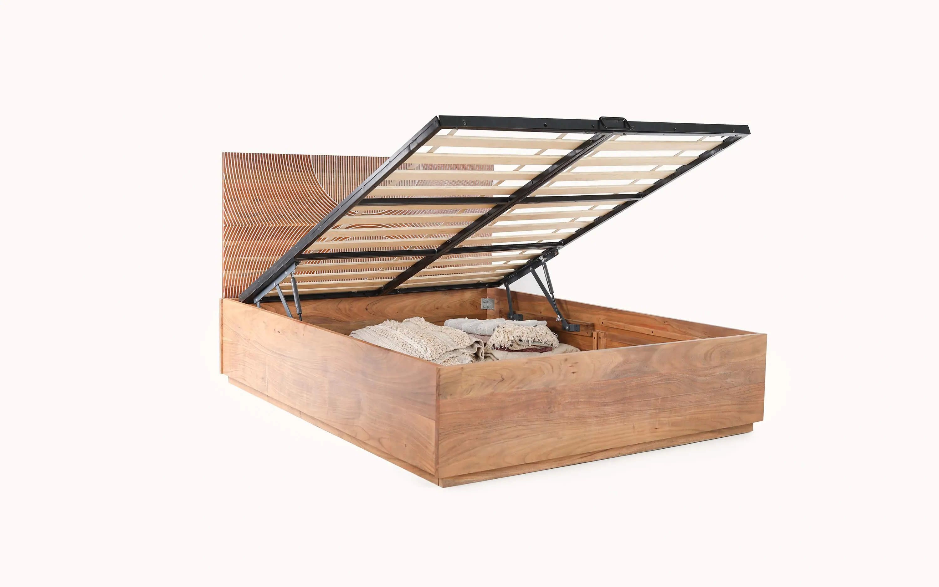 Bunka Modern Designed Hydraulic Bed | Wooden Storage Bed For Bedroom