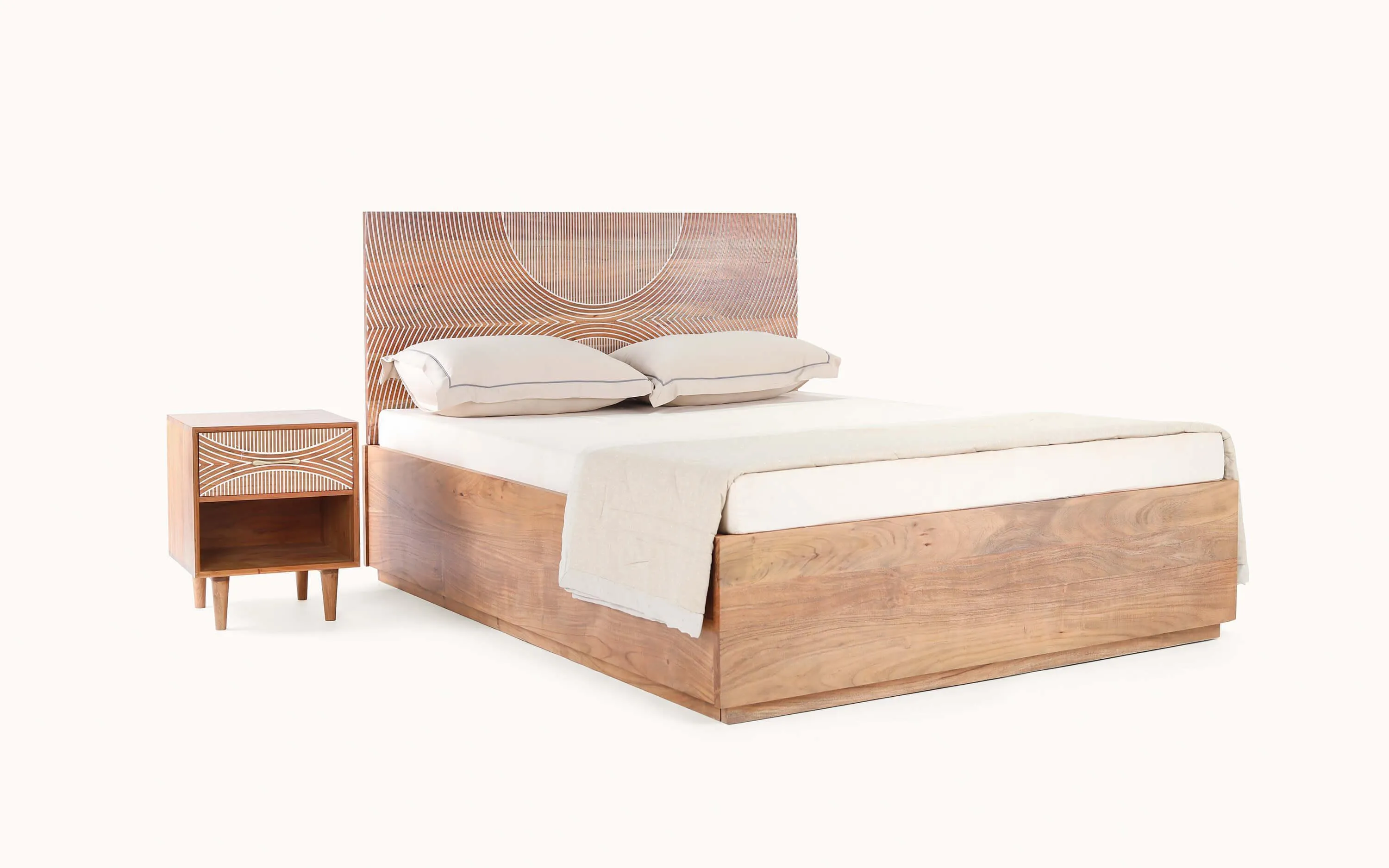 Bunka Modern Designed Hydraulic Bed | Wooden Storage Bed For Bedroom