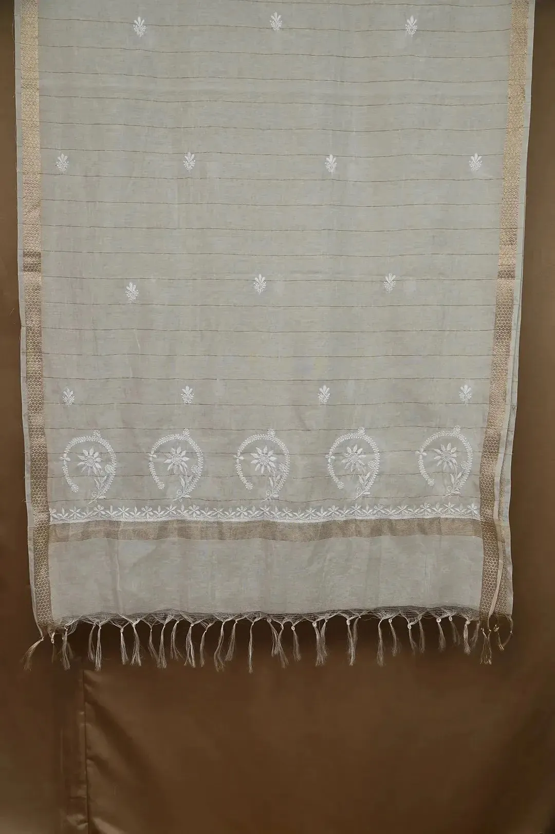 Chanderi Dupatta with Chikankari