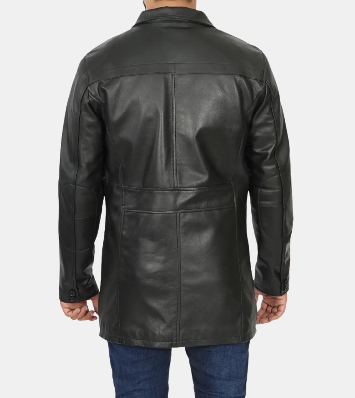 Corbin Men's Black Waxed Leather Coat