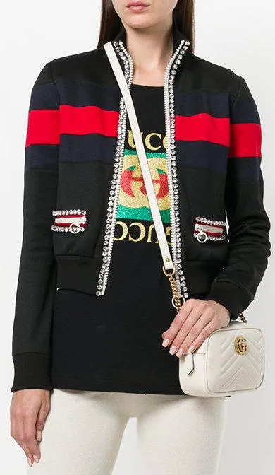 Crystal-Embellished Technical Jersey Jacket
