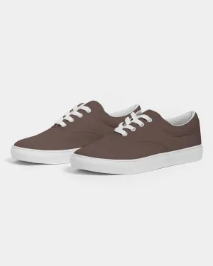 Dark Red Brown Men's Canvas Sneakers | Men's | Dark Pale Pastel Red Brown | C0M30Y30K80