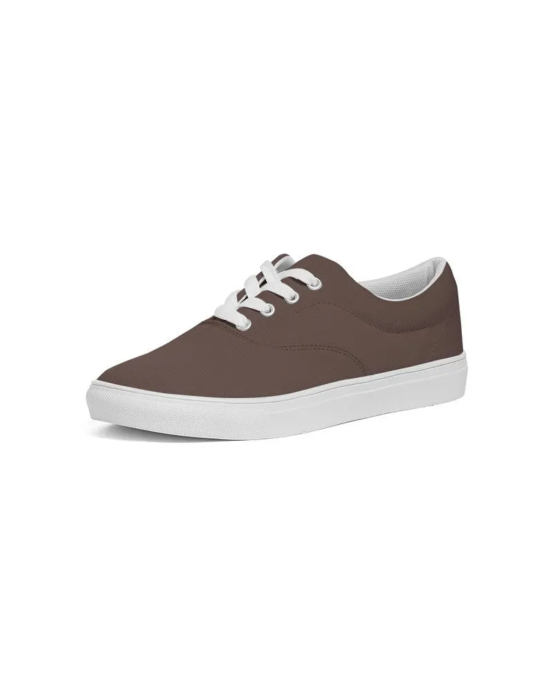 Dark Red Brown Men's Canvas Sneakers | Men's | Dark Pale Pastel Red Brown | C0M30Y30K80