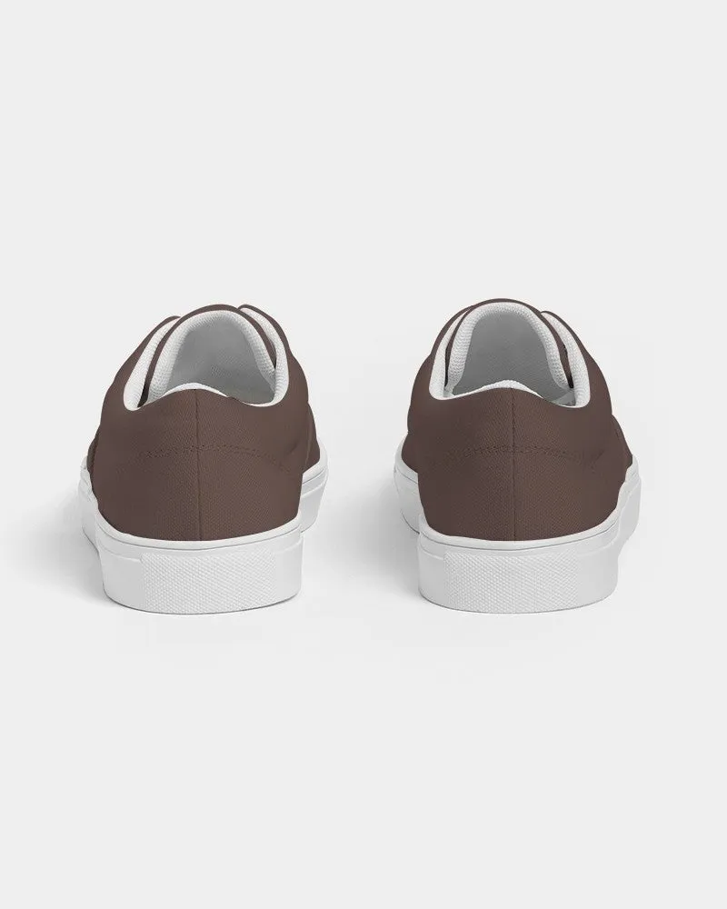 Dark Red Brown Men's Canvas Sneakers | Men's | Dark Pale Pastel Red Brown | C0M30Y30K80
