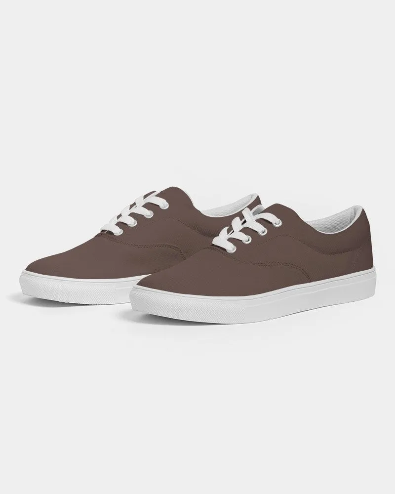 Dark Red Brown Men's Canvas Sneakers | Men's | Dark Pale Pastel Red Brown | C0M30Y30K80