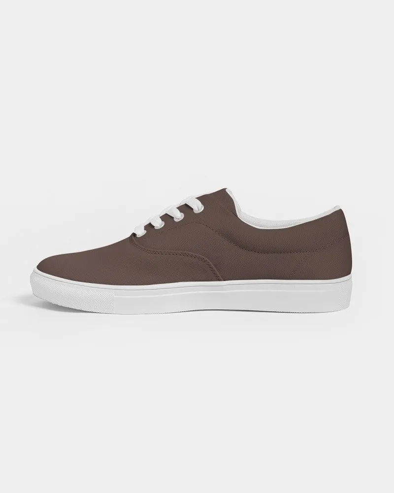 Dark Red Brown Men's Canvas Sneakers | Men's | Dark Pale Pastel Red Brown | C0M30Y30K80