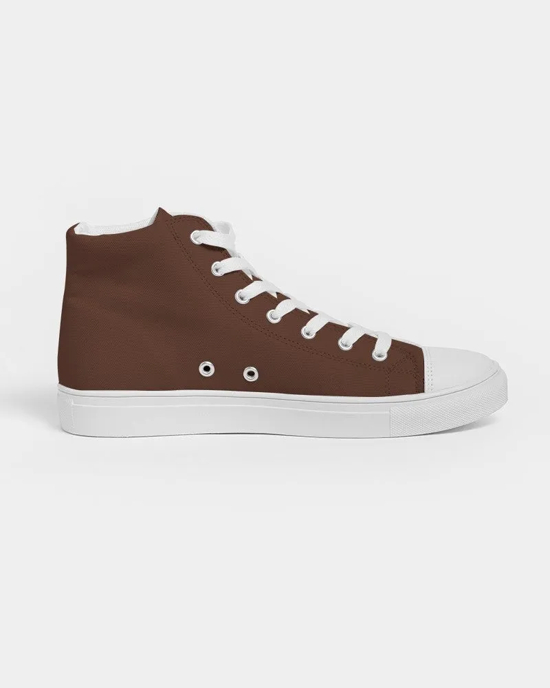 Dark Red Brown Men's High-top Canvas Sneakers | Men's | Dark Pastel Red Brown | C0M60Y60K80