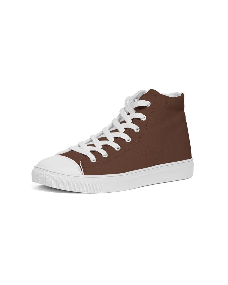 Dark Red Brown Men's High-top Canvas Sneakers | Men's | Dark Pastel Red Brown | C0M60Y60K80