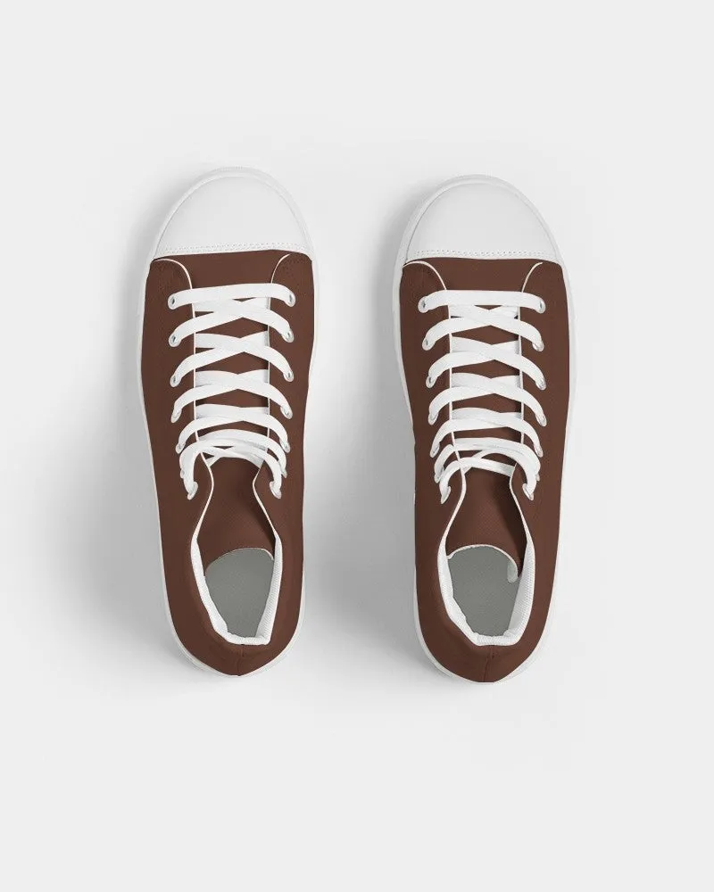 Dark Red Brown Men's High-top Canvas Sneakers | Men's | Dark Pastel Red Brown | C0M60Y60K80