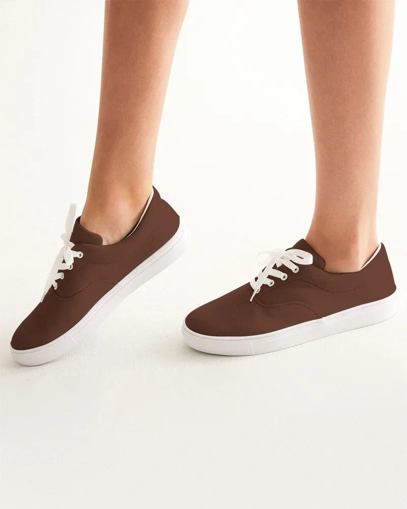 Dark Red Brown Women's Canvas Sneakers | Women's | Dark Pastel Red Brown | C0M60Y60K80
