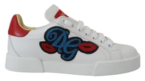 Dolce & Gabbana White Portofino Logo Classic Sneakers Shoes