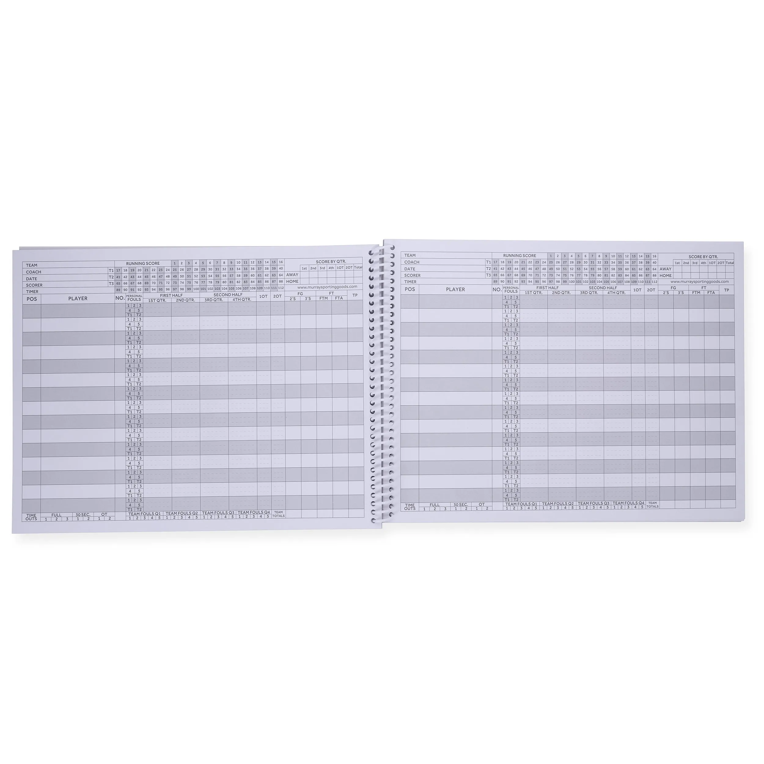 Elite Basketball Scorebook - 50 Games
