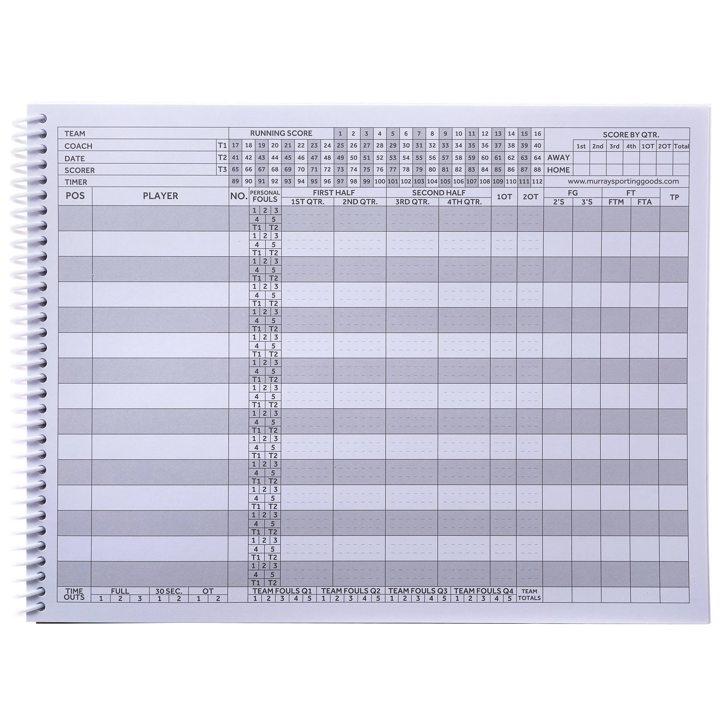 Elite Basketball Scorebook - 50 Games