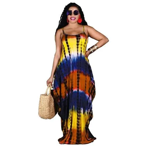 Fashion Casual Strap Tie-dye V-neck