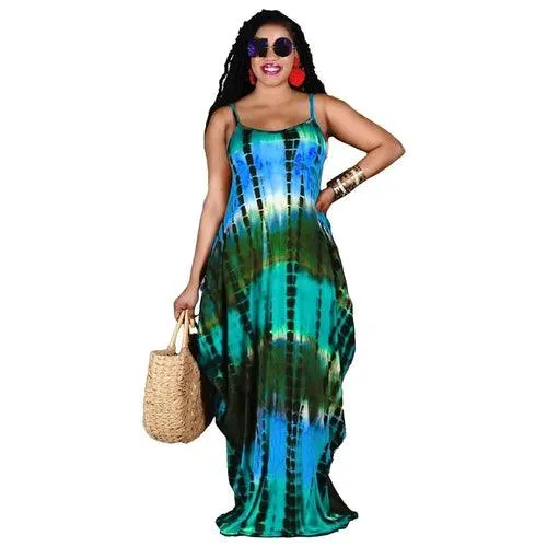 Fashion Casual Strap Tie-dye V-neck