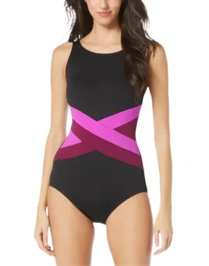 Gabar Color Block High Neck One Piece