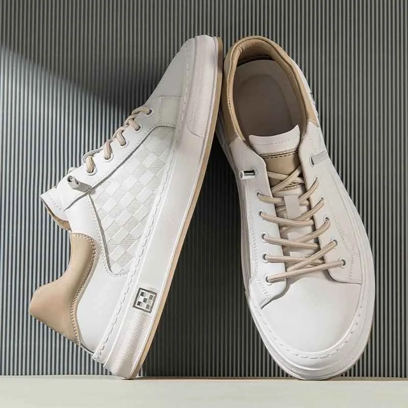 GE231 Men's Leather Flats Vulcanized Casual Sneakers Shoes