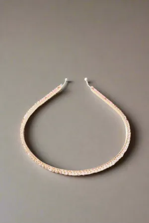 Girls Pink And White Beads Headband