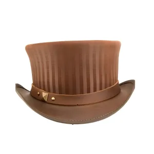 Golden Lines steampunk Leather Top Hat