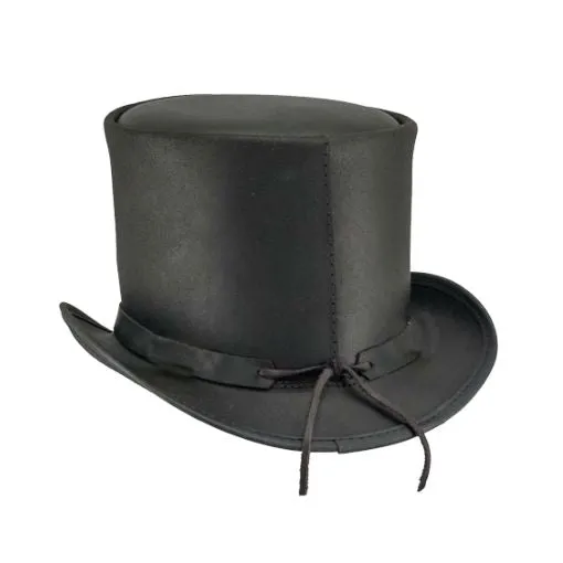 Gothic Skull Leather Top Hat