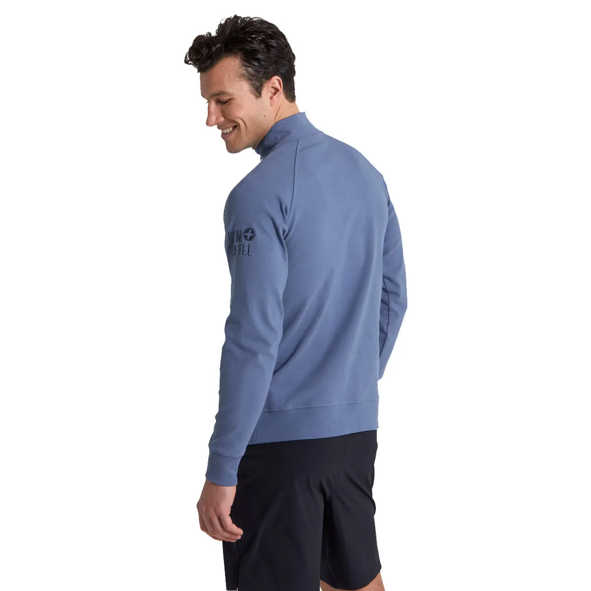 Gym Coffee Chill Half Zip Hoodie - Mens - Thunder Blue