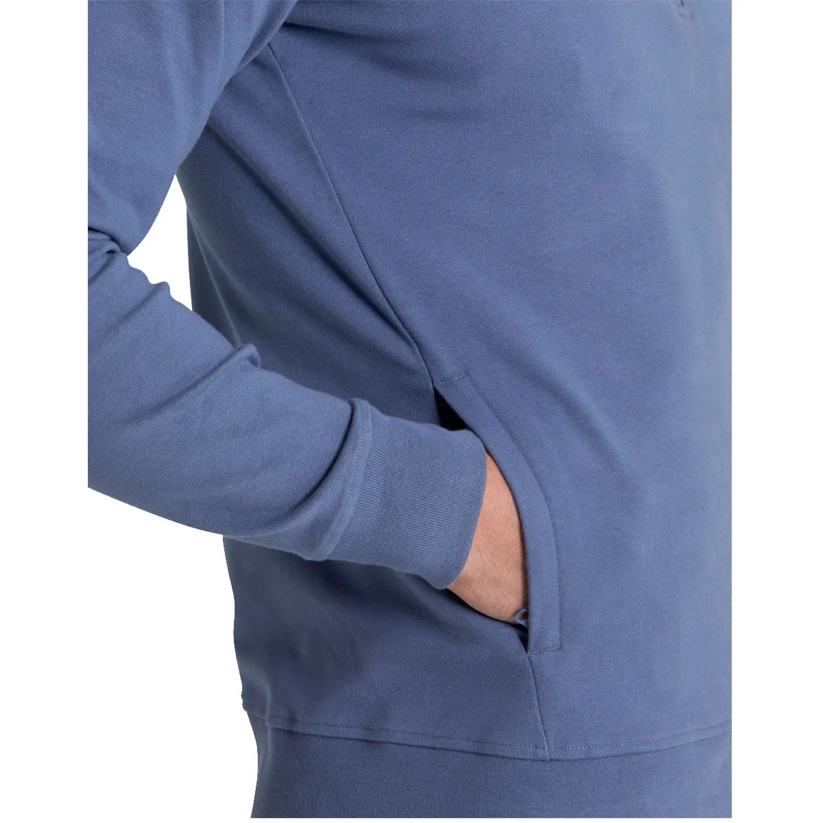 Gym Coffee Chill Half Zip Hoodie - Mens - Thunder Blue