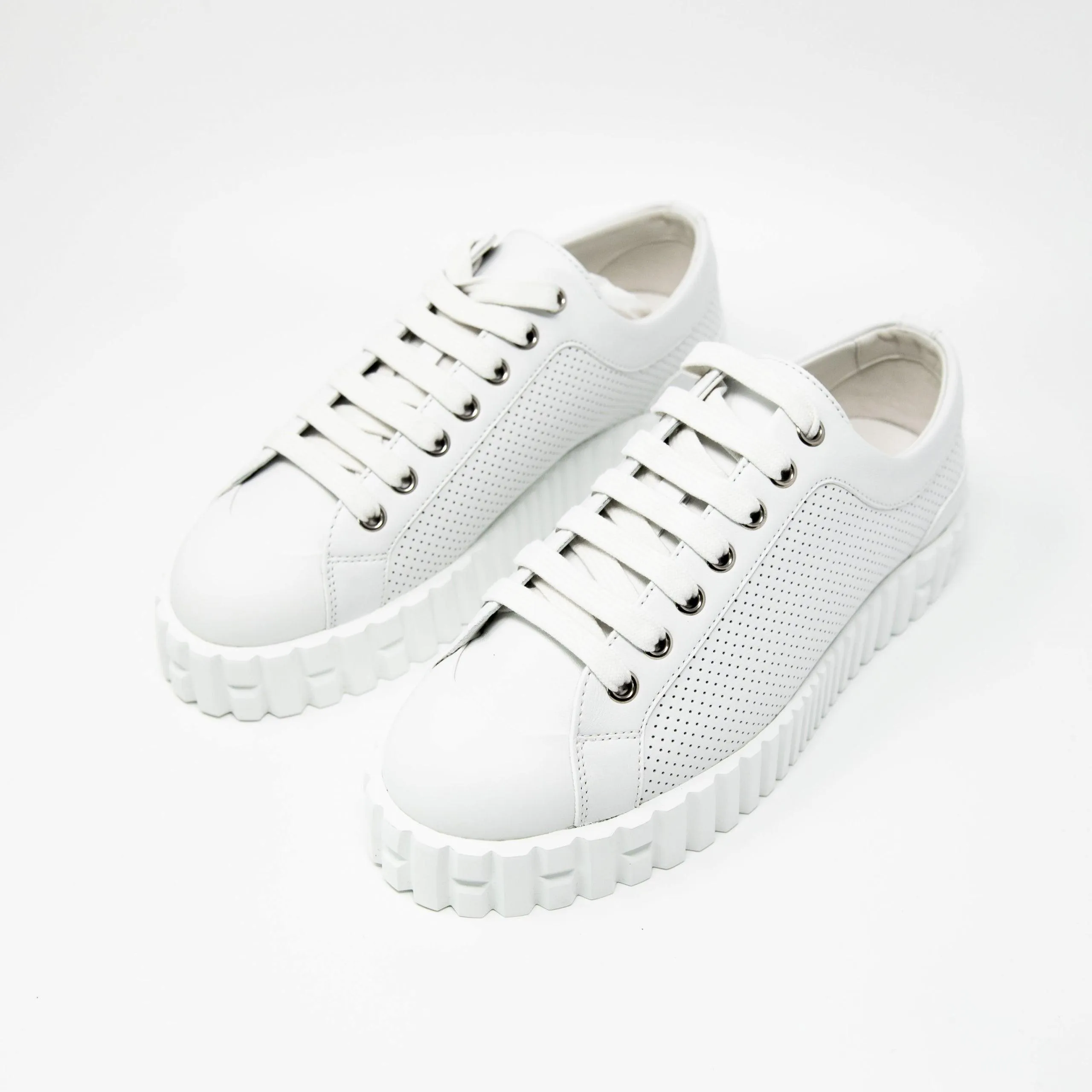 Hermes White Veau Cross Sneakers 36