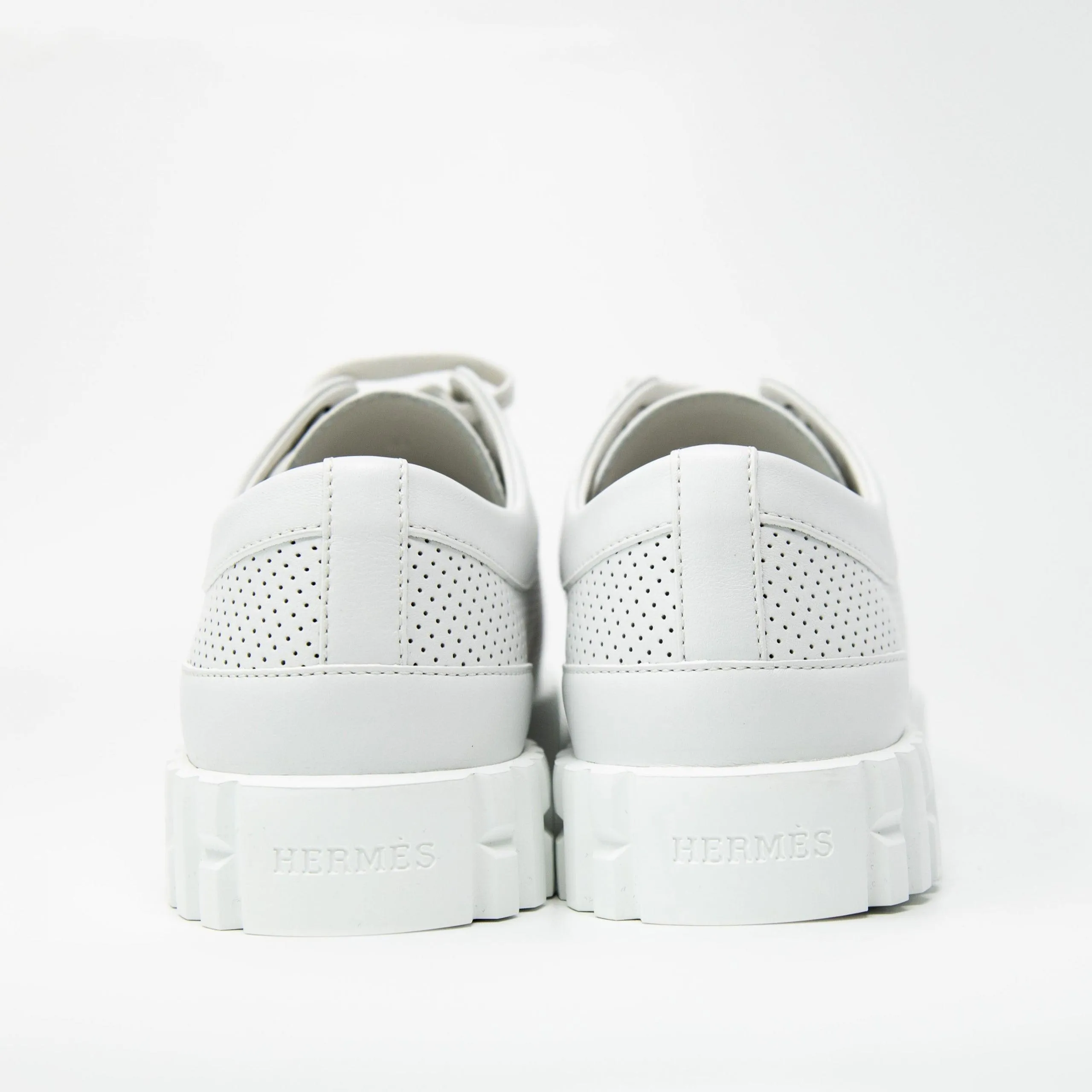 Hermes White Veau Cross Sneakers 36