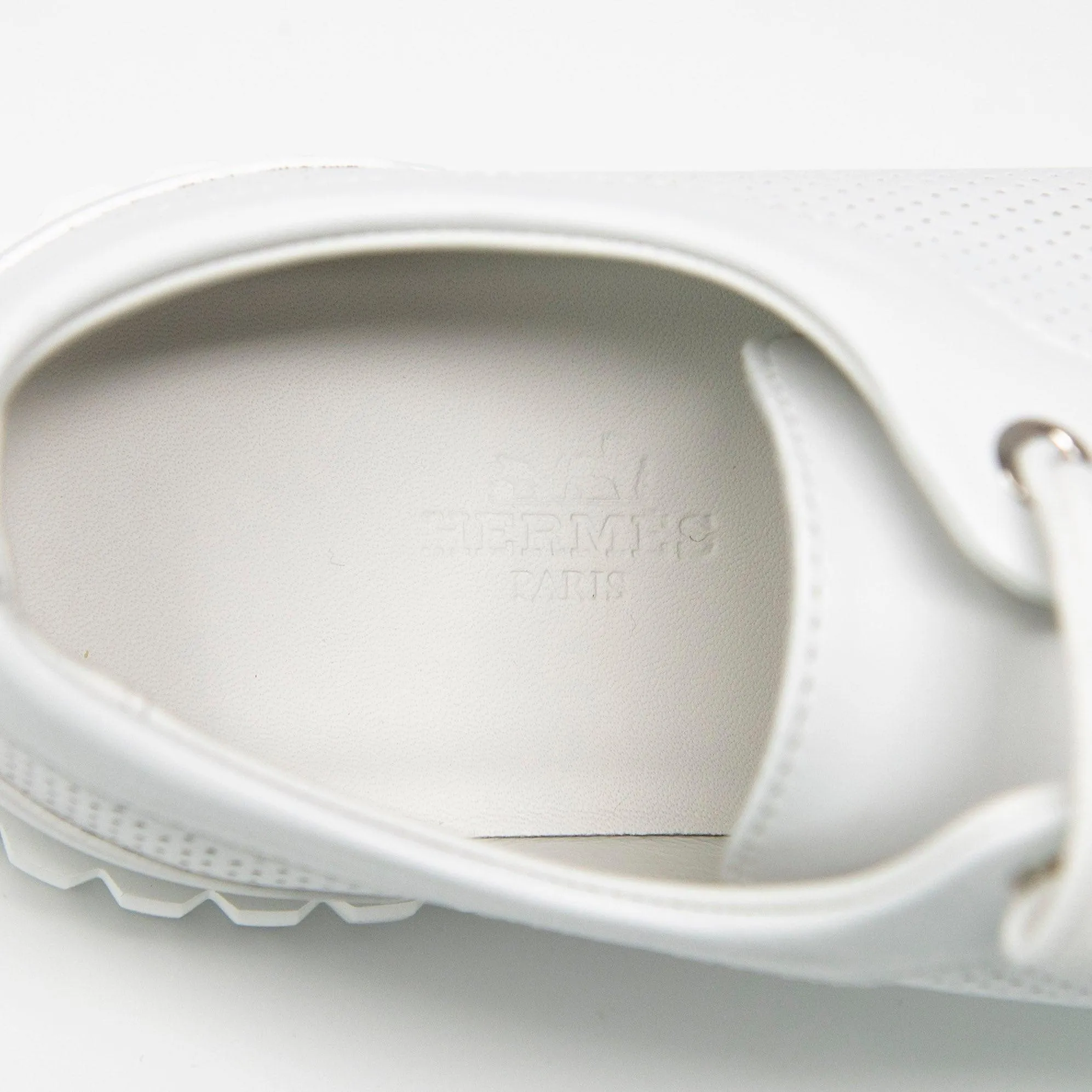 Hermes White Veau Cross Sneakers 36