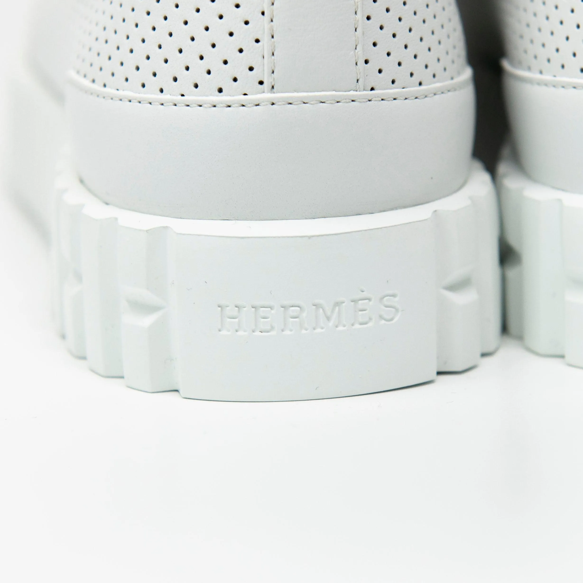 Hermes White Veau Cross Sneakers 36