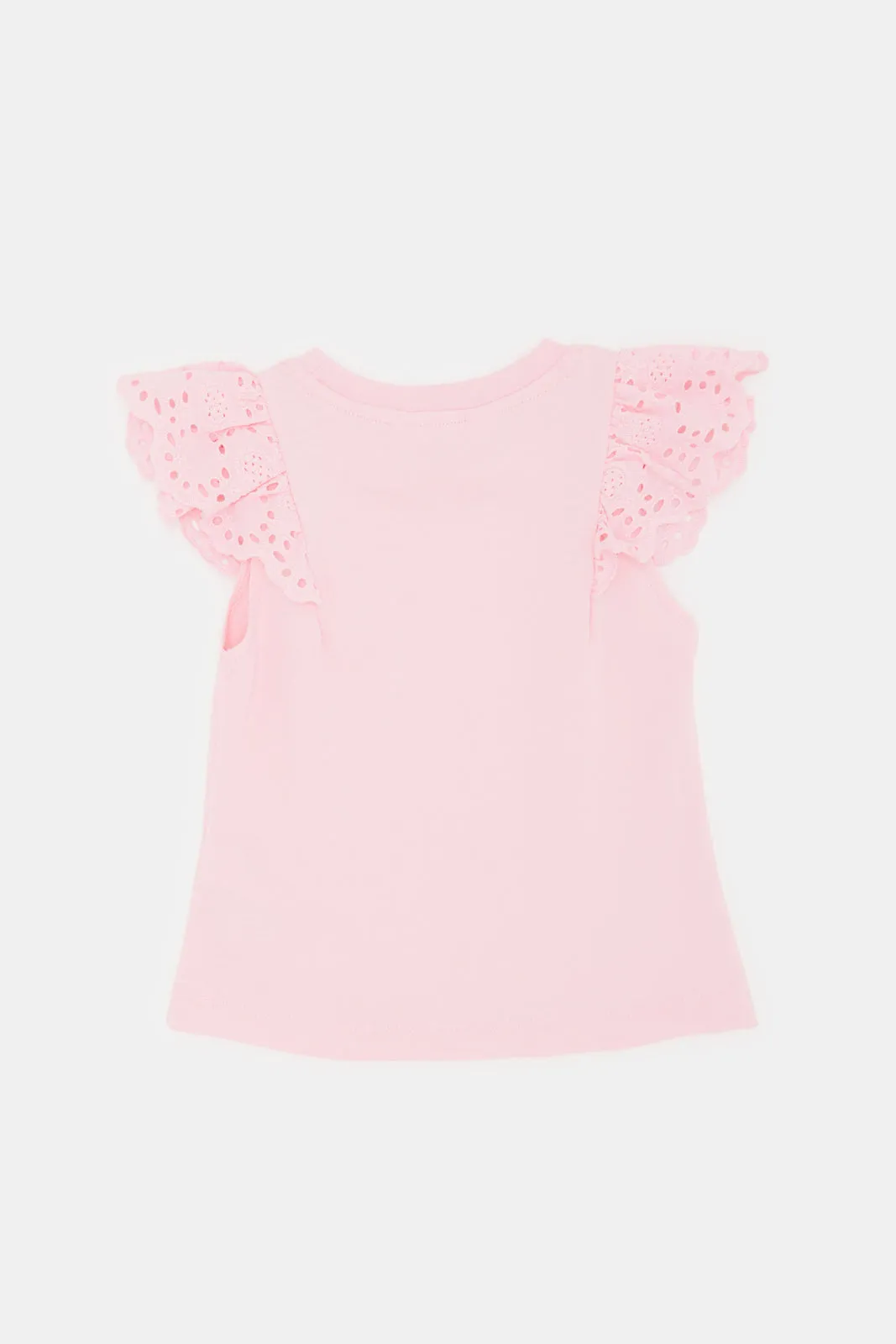 Infant Girls Pink Frills Embellished Blouse