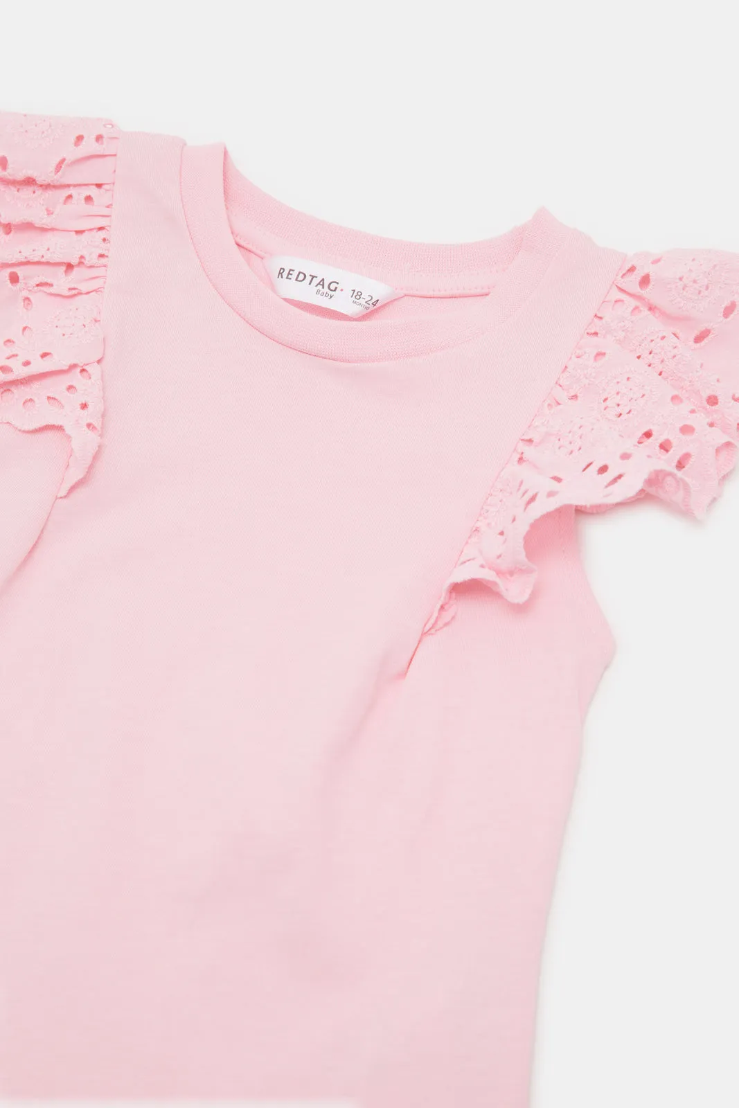 Infant Girls Pink Frills Embellished Blouse