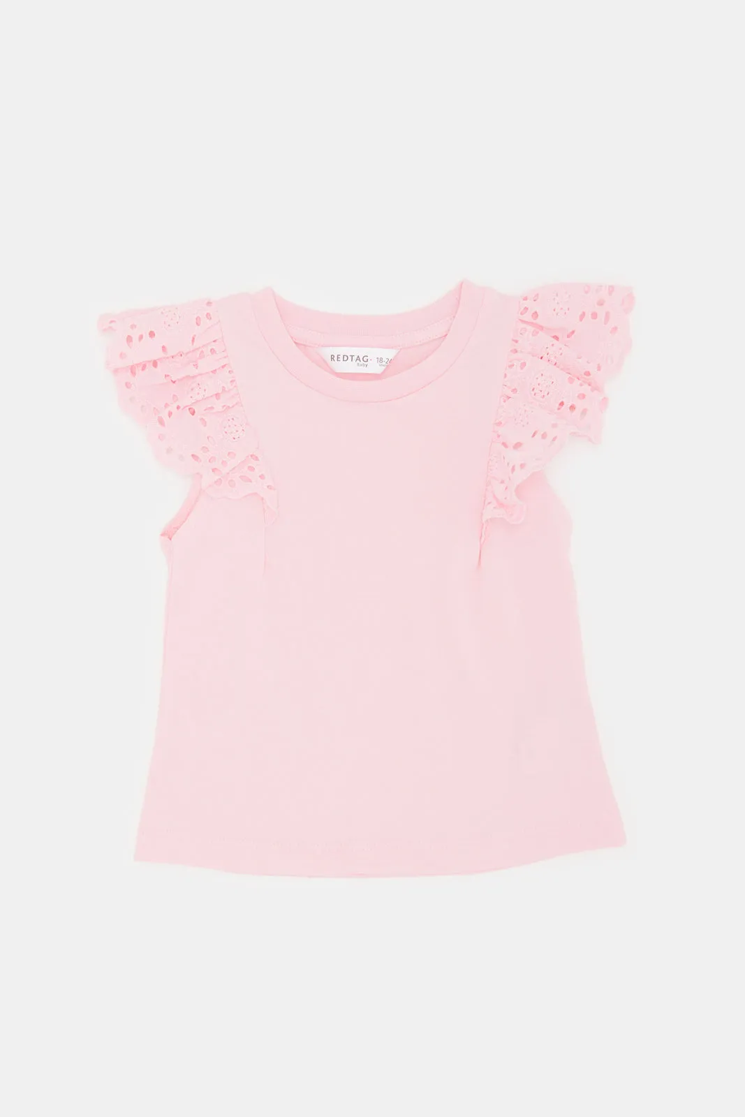 Infant Girls Pink Frills Embellished Blouse