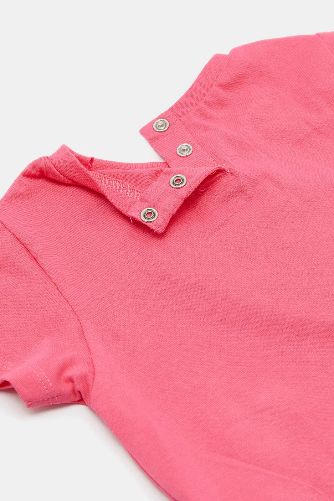 Infant Girls Pink Heart Artwork T-Shirt