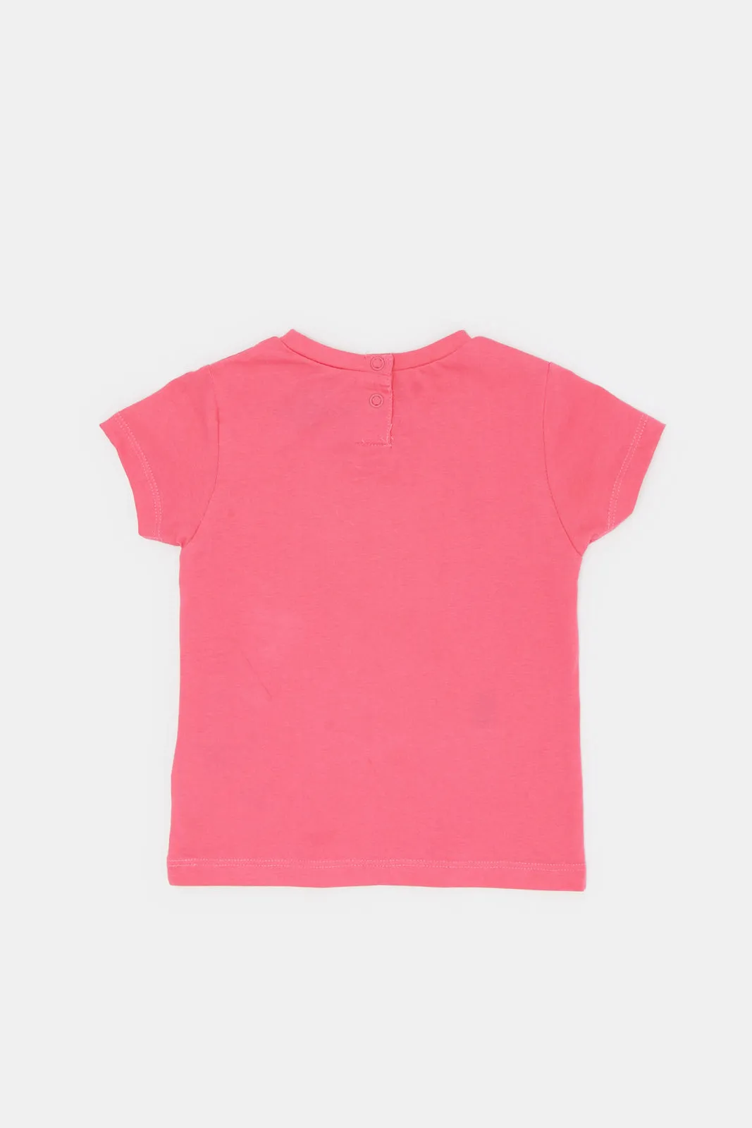 Infant Girls Pink Heart Artwork T-Shirt
