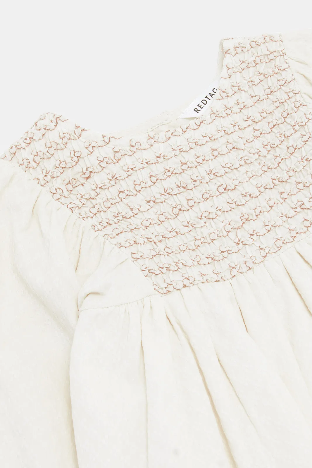 Infant Girls White Embellished Blouse