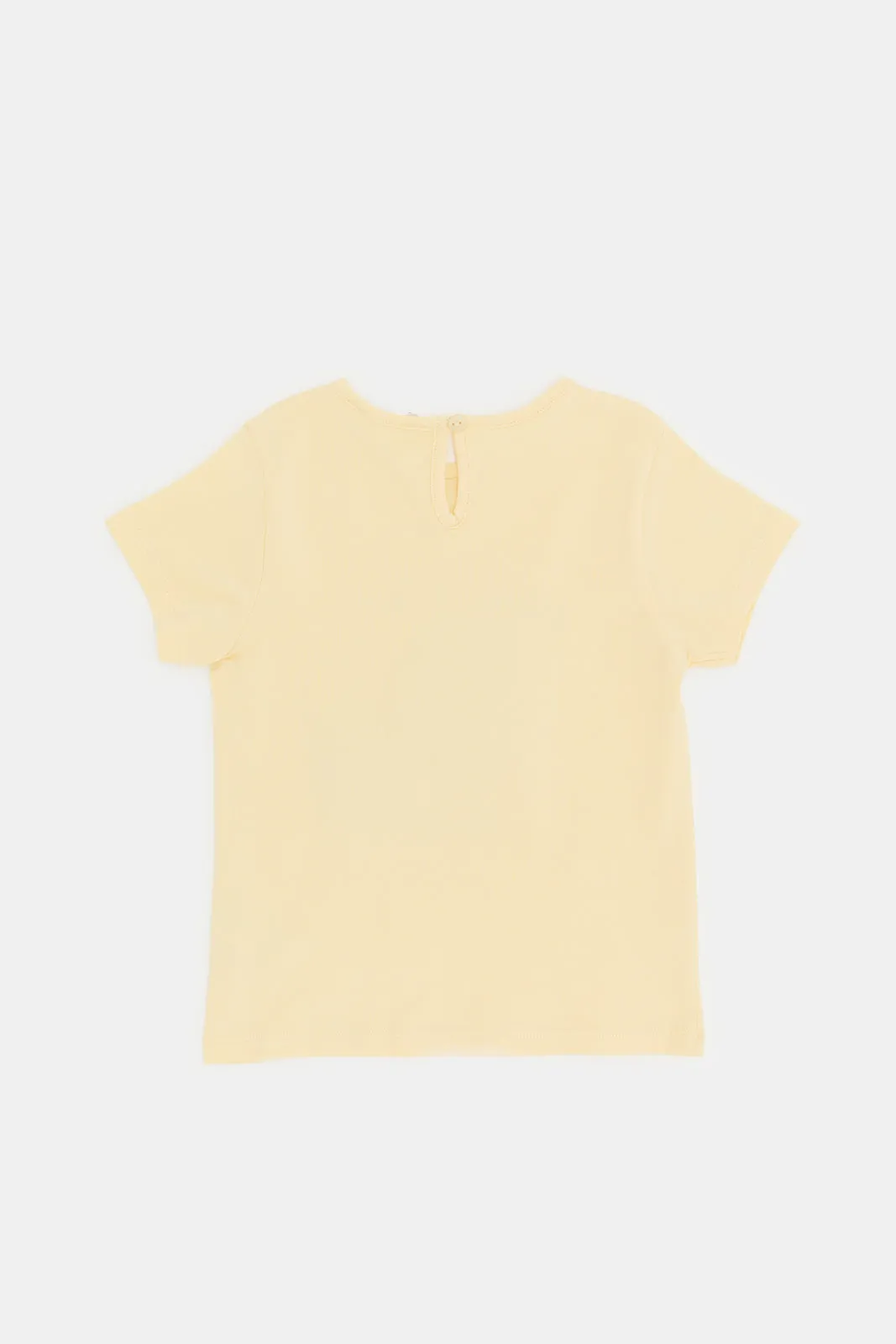 Infant Girls Yellow Embellished T-Shirt