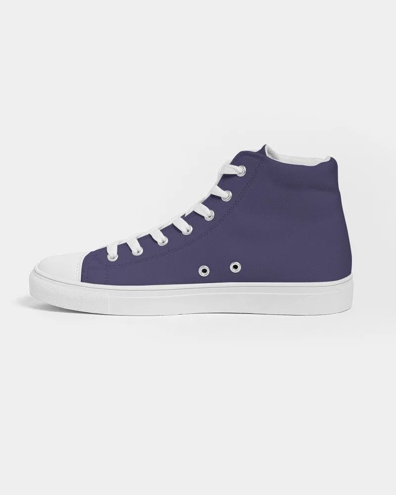 Medium Dark Blue Men's High-top Canvas Sneakers | Men's | Medium Dark Pastel Blue | C60M60Y0K60